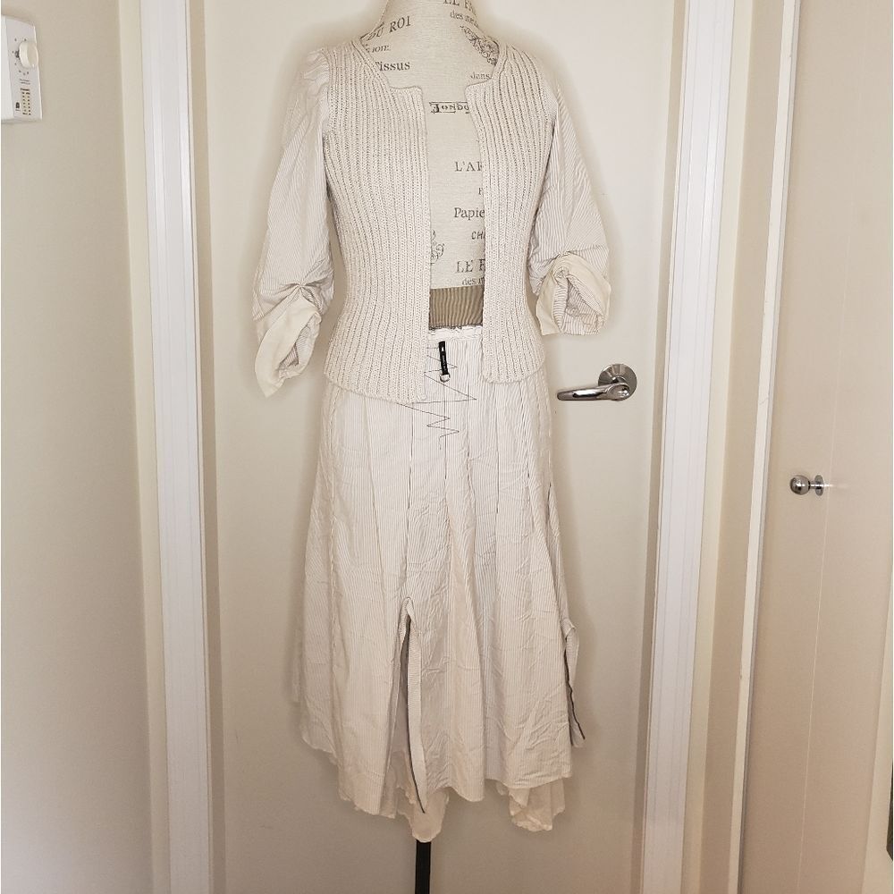 Cop Copine Vintage cream Pinstripe coord set
